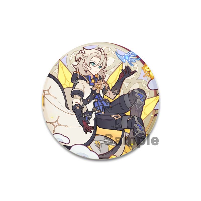 32/44/58mm Genshin Impact Albedo Pin Handmade Brooch for Clothes Cartoon Cosplay Badge Backpack Decoration Jewelry Gift