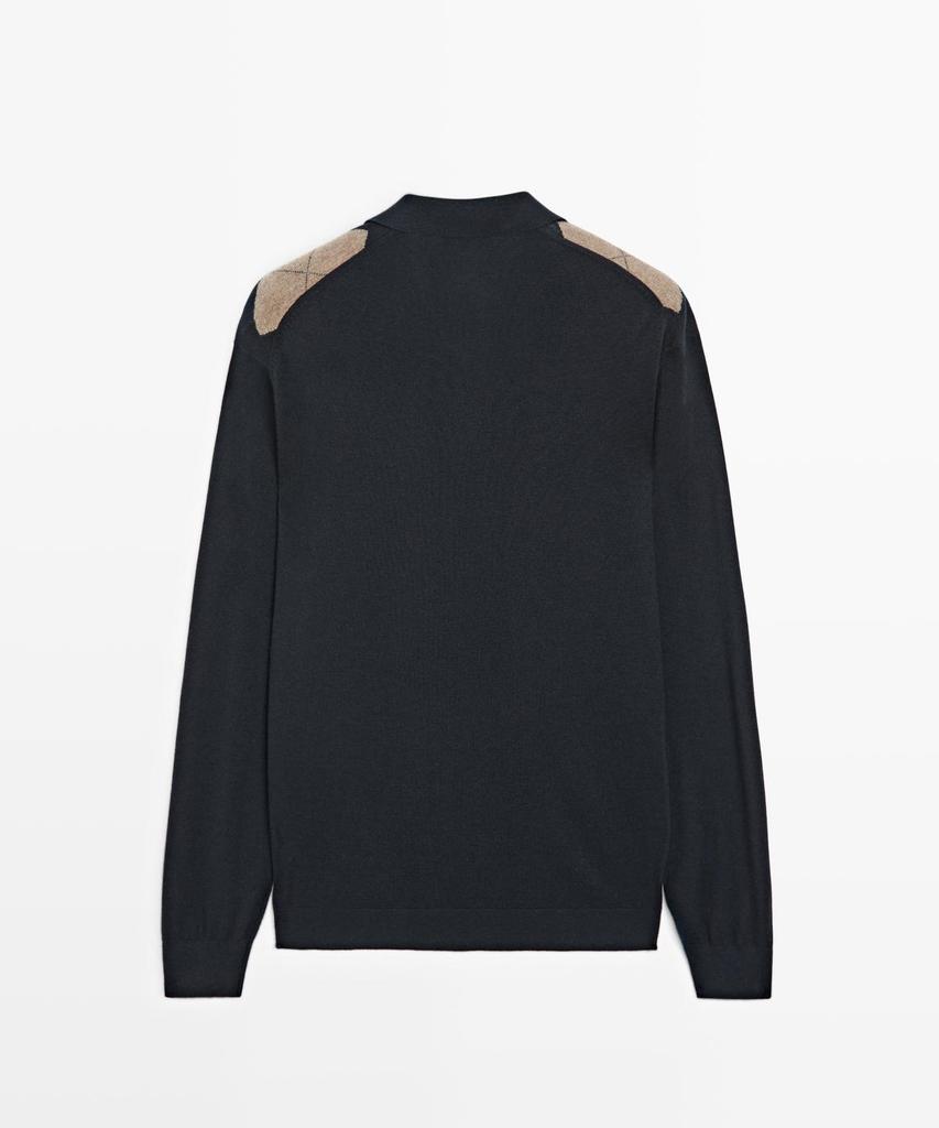 Masimodutti Wool Blend Diamond Jersey Polo