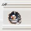 Cute Animal Wall Decor Christmas Mouse Break‑Through Decals 3D Hole Self‑Adhesive Removable PVC Art Stickers DIY for Living Room Entryway