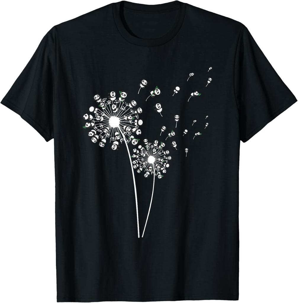 Funny Panda Dandelion Design Men Women Dandelion Panda Lover T-Shirt