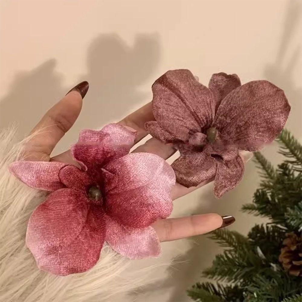 Elegant Orchid Flower Hair Clip Realistic Loose Hair Hairpin Beach Hair Accessory  for Women Girls