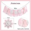 Pink Winter Onederland High Chair Banner – Winter Holiday 1st Birthday Decor, Pastel Pink and Silver Snowflake Highchair Tutu for Girl Cake Smash
