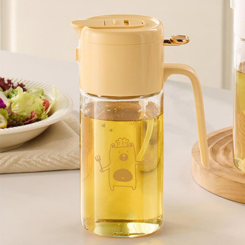 Oil Dispenser For Kitchen Olive Oil Spray Bottle 550ml Glass Condiments Container Kitchen Gadgets For Baking Grilling Camping