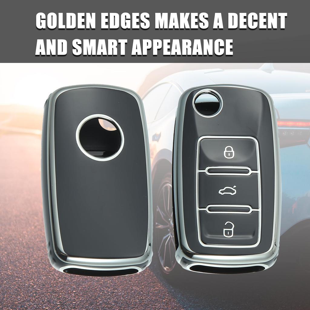 uxcell Smart Key Fob Case Cover Compatible with Volkswagen Compatible