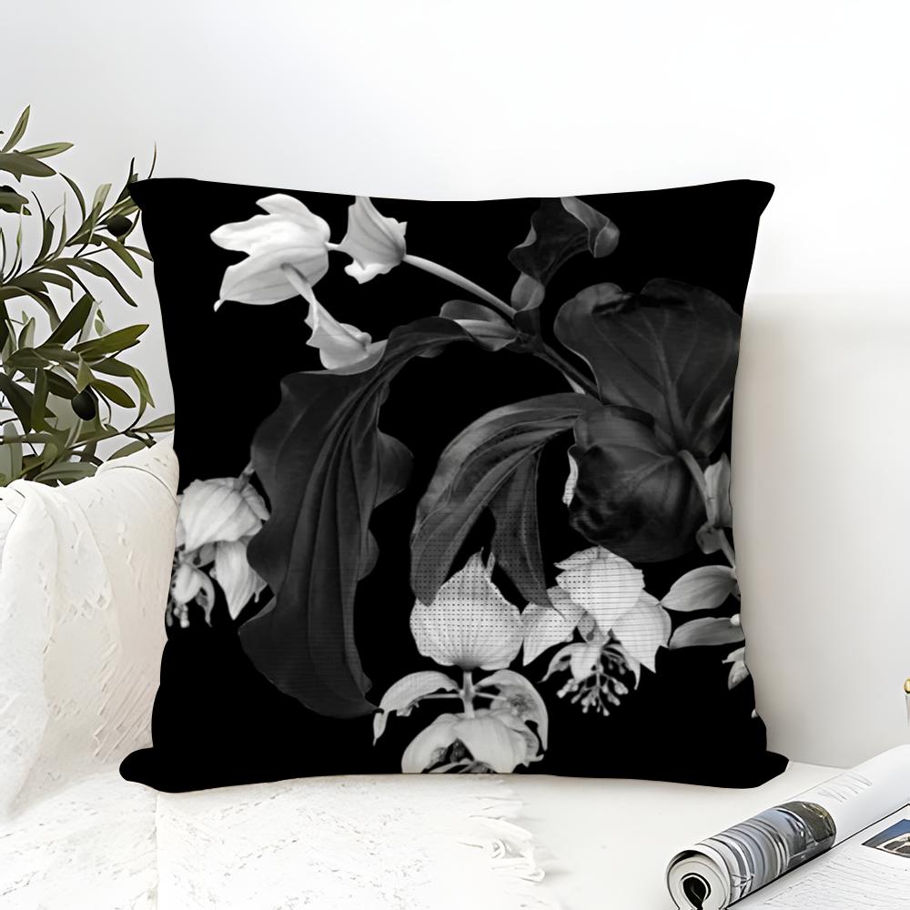 Classic AAllsaints Floral Pillow Case Cotton Linen Fabric Square Zipper Pillowcase Home Decorative Living Room