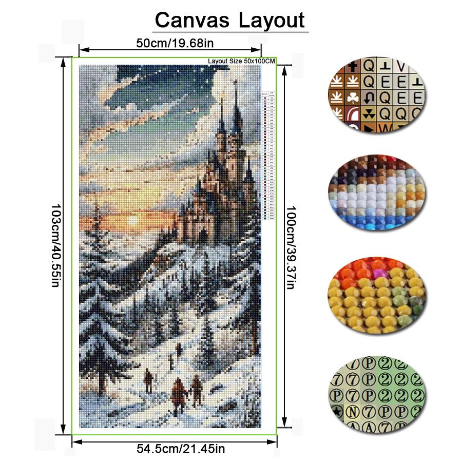 Winter Castle Scenery Diy Diamond Arts For Adults Painting Kits Large Size Landscape Full Drill Mosaic Embroidery Picture