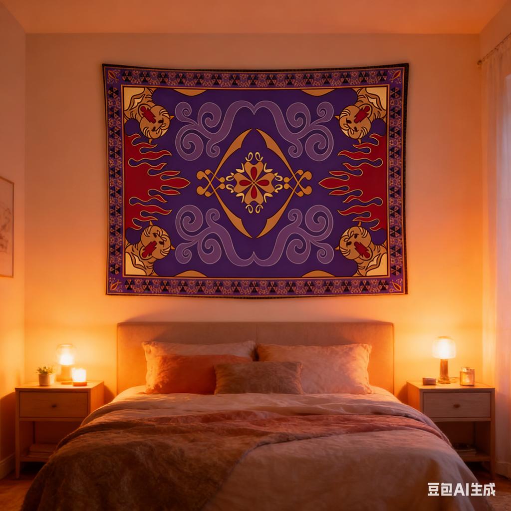 Magic Flying Carpet Tapestry  Arabian Nights Fantasy Wall Hanging for Living Room Bedroom Decor