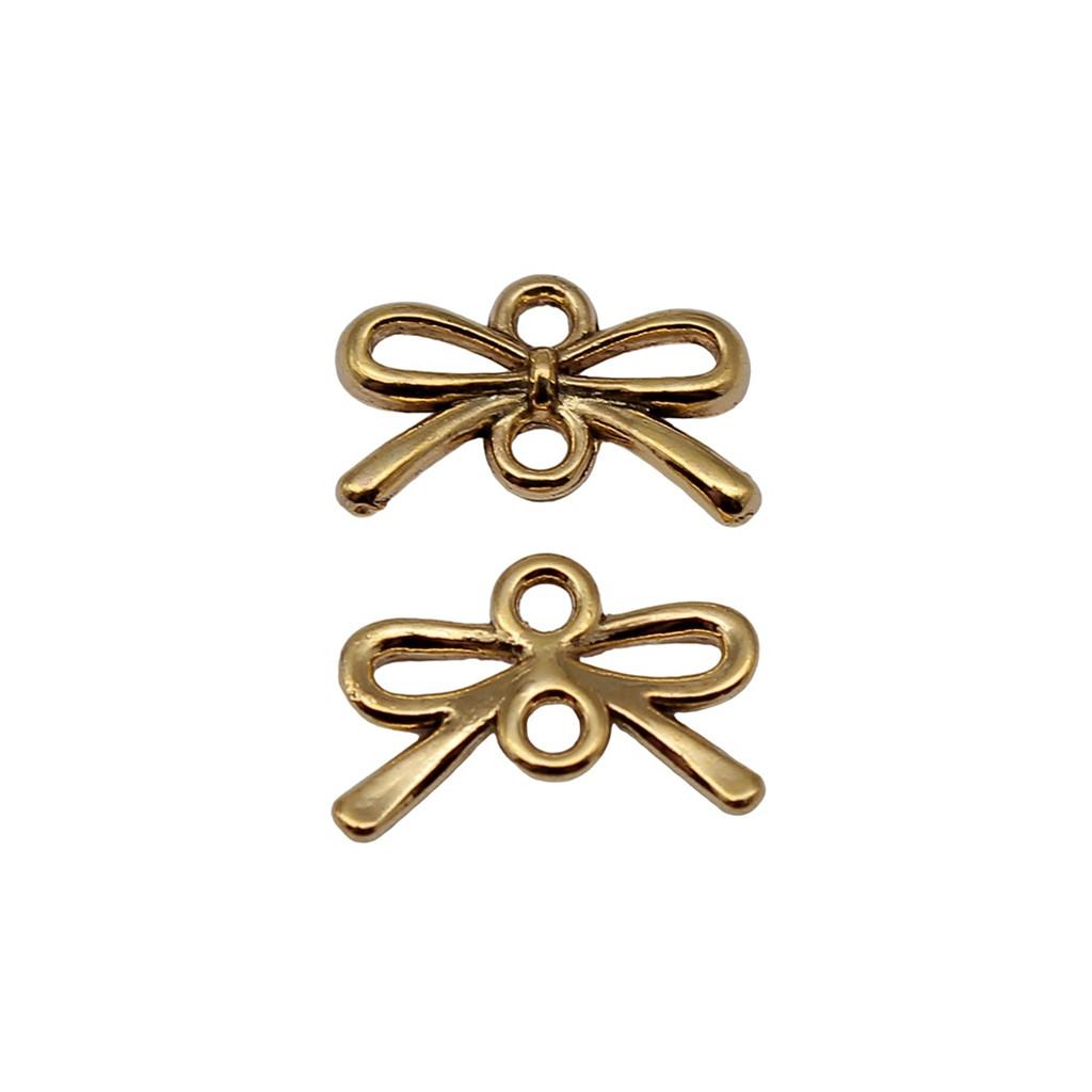 Double Hole Bow Connectors Cute Ribbon Charms For Earring And Bracelet Making