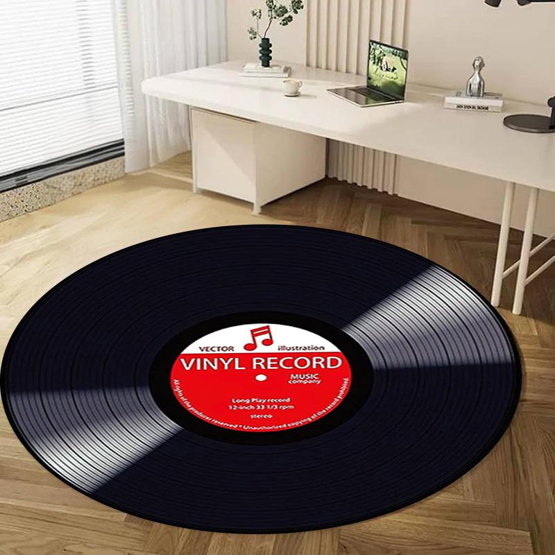 1Pc Music Staff Circular Print Rug - home decoration Carpet For Living Room Bedroom Flooring Computer Chair Area Rug
