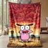 Soft Flannel Blanket Lightweight Cozy Bedroom Living Room CoverCourage the Cowardly Dog