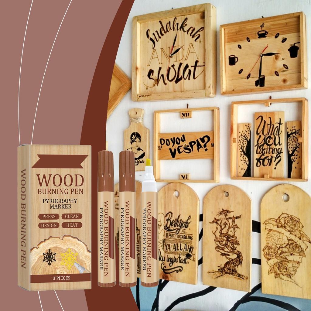 3ML 3pcs Woodworking Burning Pen, Wood Pyrography Pen Burning Effect  Pen, Wood Marking Pen, Art Marker, Pyrography Pen