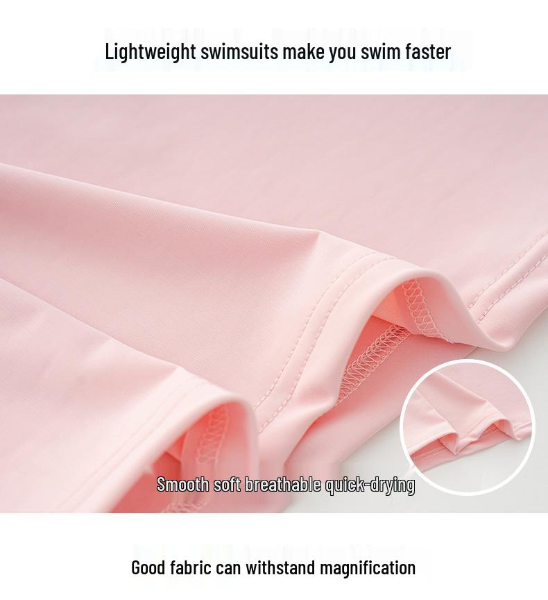 Split Style Pink Sun Protection Swimsuit for Girls - High School and Big Kids