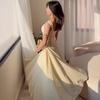 2026 Cross-border Foreign Trade Women's Long Dress Amazon Foreign Trade French Temperament Dress Suspender Slim A-word Dress