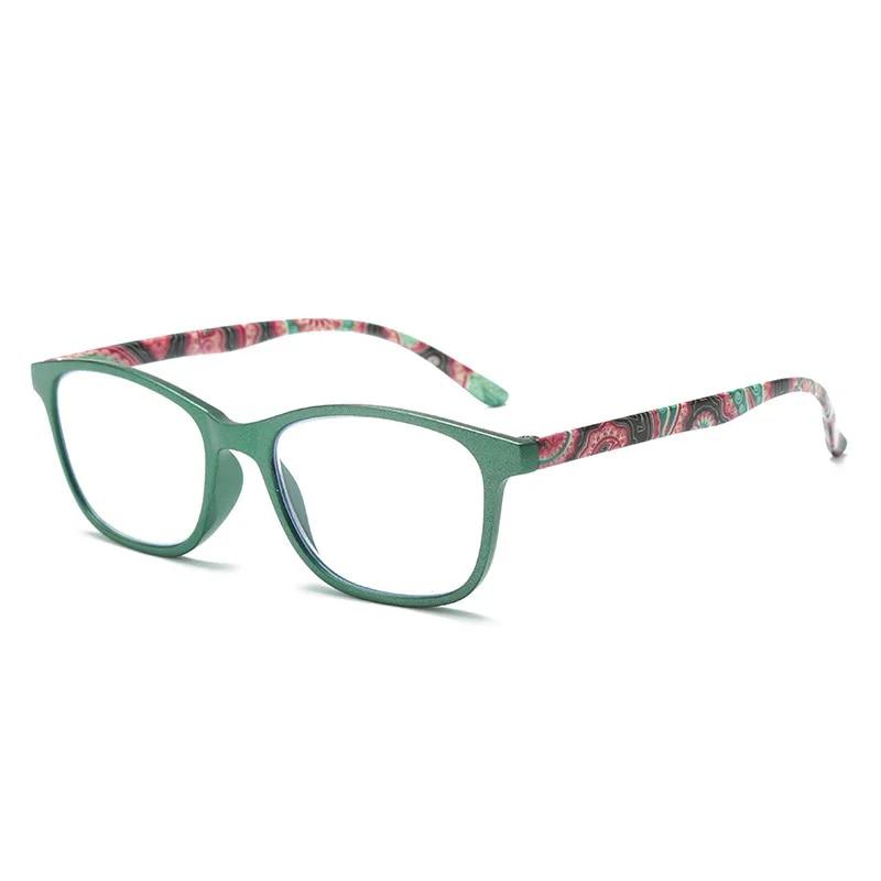 Women Fashion Reading Glasses Female Blue Light Flower Print Magnifying Presbyopic Eyewear Resin Read Eyeglasses +1.0 To +4.0