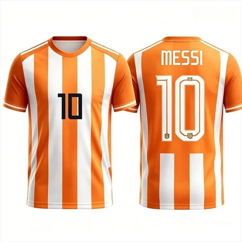 Argentina Messi No.10 Football Jersey, Quick Dry Short Sleeve Soccer For Men Sports Training And Fan Daily Casual Wear