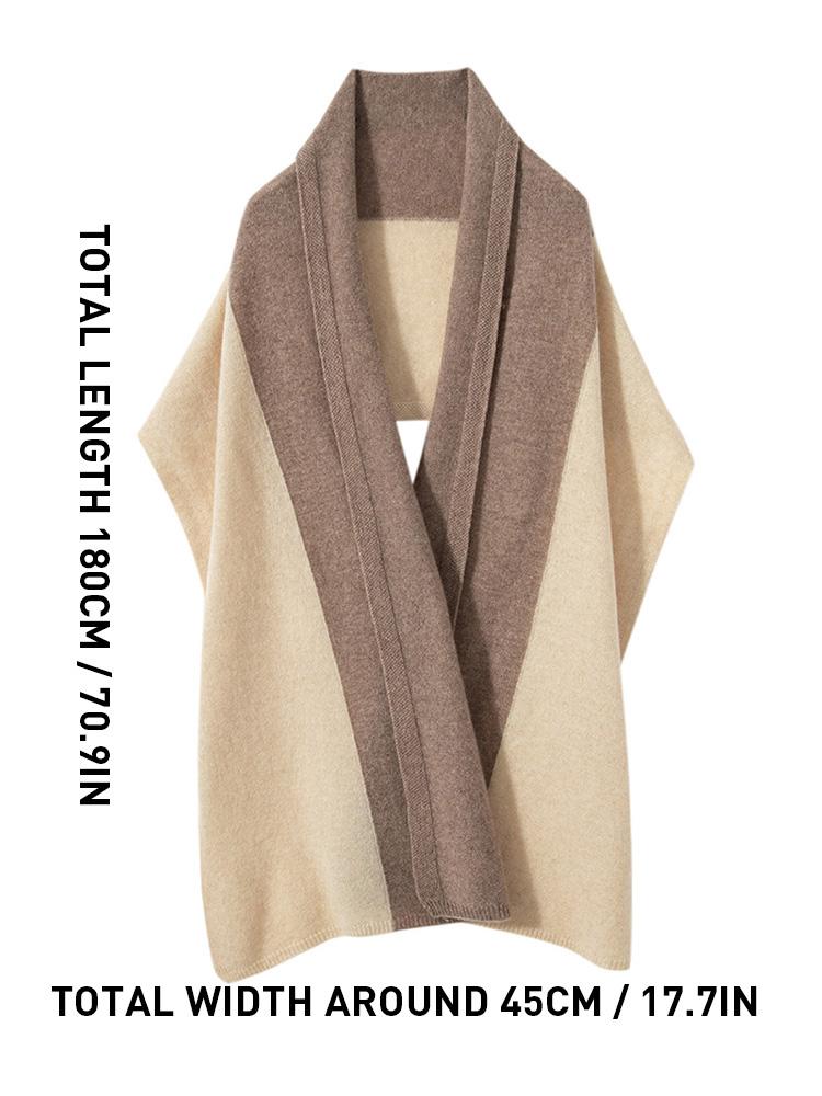 Women Wool Cashmere 2 Tones Match Scarf Pashmina Big Scarves Wrap Shawl Men Cashmere Light-thin Outer Wraps Hijab