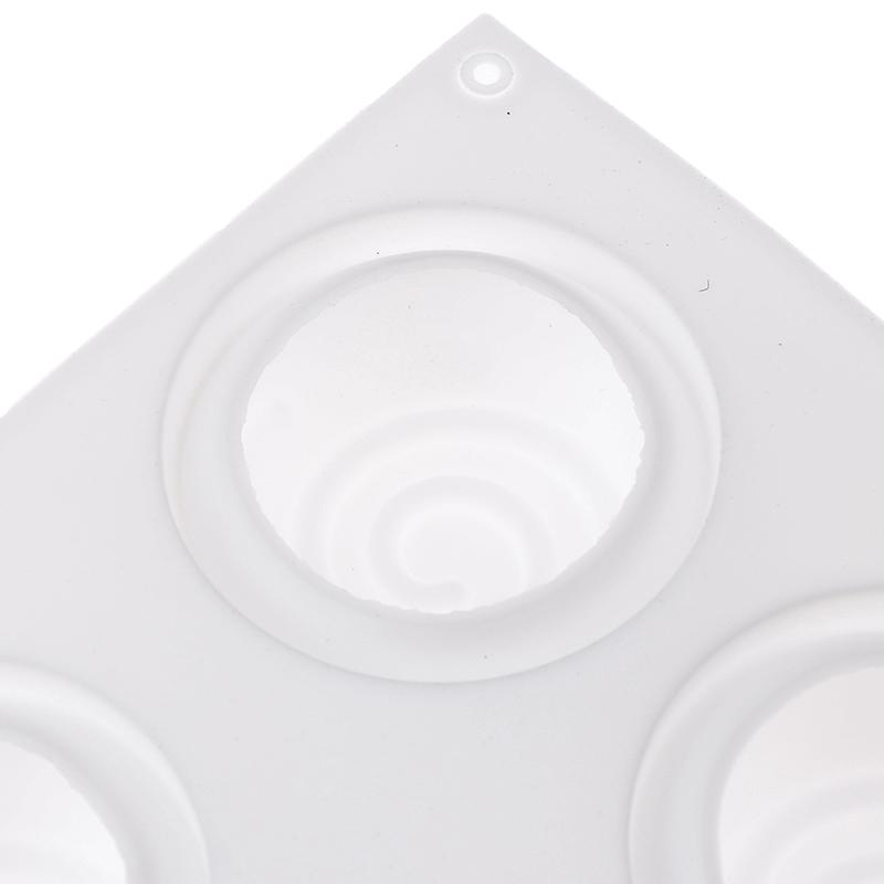 Soap Mould Round Whirlpool Silicone Rubber 6 Cavities Mousse Cake Baking Mold