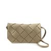 Womens Genuine Leather Woven Crossbody Bag Small Square Shoulder With Magnetic