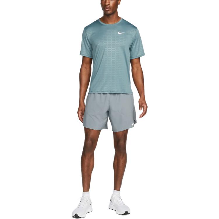 Nike Solid Color Brand Logo High Waist Drawstring Split Shorts Men Shorts Silver DM4759-084