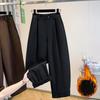 DIMANAF 2025 Autumn Winter Women Plus Size Pants Bottoms Thick Flocking Casual Lady Long Pants Oversized Loose