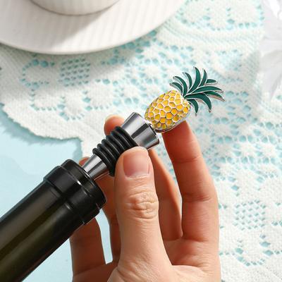 Wine Bottle Stopper Pineapple Design Vacuum Sealed Twist Cap Reusable Champagne Stopper Red Wine Cork for Bar Tools Wine Gifts