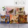 Butterfly Colorful Cartoon Insect Animal Digital Printing Short Plush Pillow Covers For Car Sofa Office Cushion Cover Home Goods