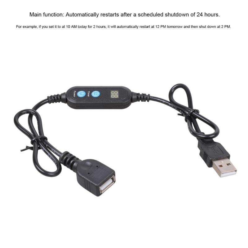 Digital Countdowns USB Timer Cable 5V USB Power Control Cycle Timing Switching For Office Home LED Lamp Fan Energy Saving