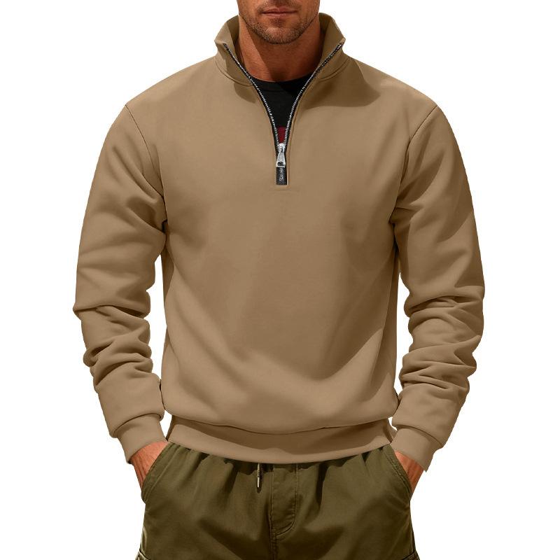 Weit geschnittenes Outdoor-Herren-Thermo-Halbzip-Stehkragen-Pullover-Sweatshirt