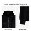 K-Boxing Men's Wool Blend Hooded Short Jacket FDWE3321