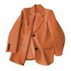 Women Suit Coat Lapel Long Sleeve Flap Pockets Suit Jacket Single Breasted Back Slit Design Solid Color Business Outwear