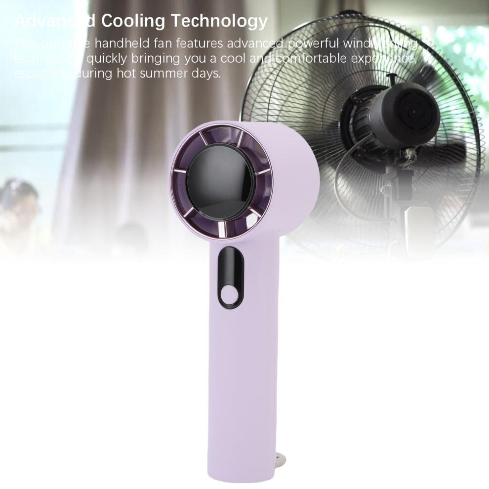 Portable Handheld Fan 5 Speeds, 3000mAh USB Rechargeable, Purple