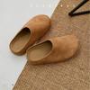 Retro inner heightening bag head half slippers women's summer new outer wear flat bottom one pedal lazy sandals