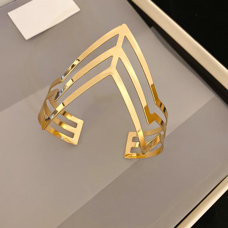 European-American Irregular Concave Bangle: Chic, Cold Style Luxury Bracelet for Women