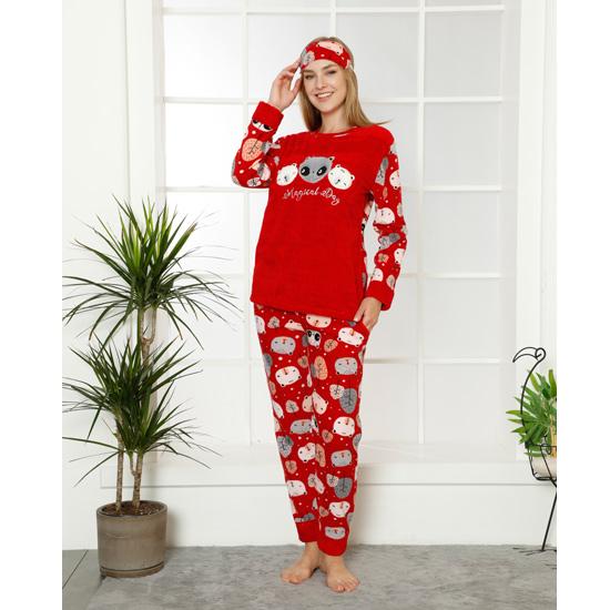 

Набор женских пижам с манжетами Akbeniz Welsoft Fleece 8405