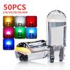 50/40/30/20/10/6/2pcsT10 LED W5W Canbus Glass COB 6000k Reading Dome Lamp Marker Wedge License Plate Light Bulb 168 194 192 DC 1Marker Lights Bulbs 7