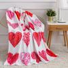 Valentines Day Blanket Kiss Me Red Lips Blanket Festival Birthday Gifts for Women Girlfriend Wife Flannel Love Throw Blankets