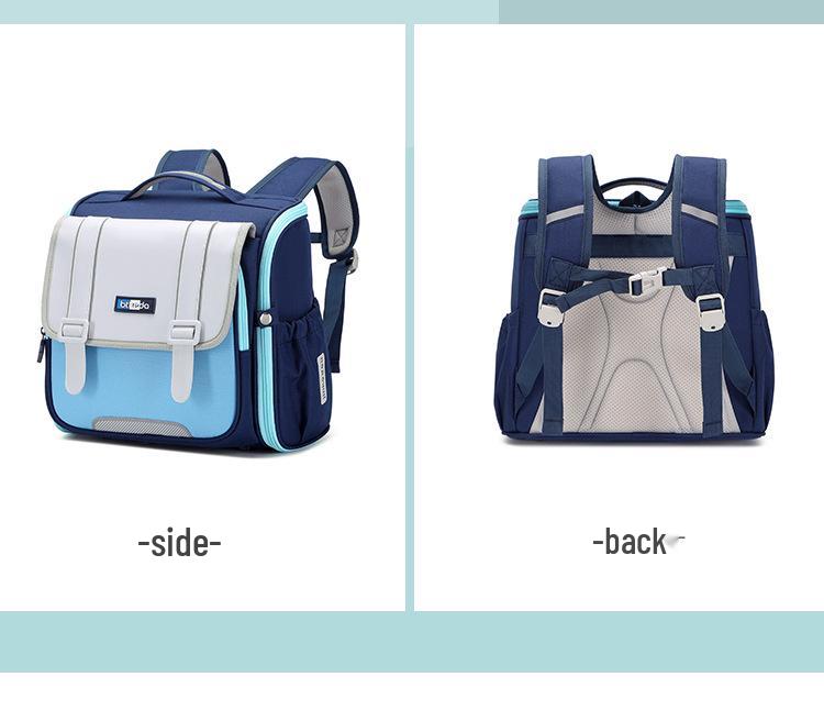 British-Style Lightweight Backpack for Elementary Students: 1-4 Grades, Spine Protection, Large Capacity
