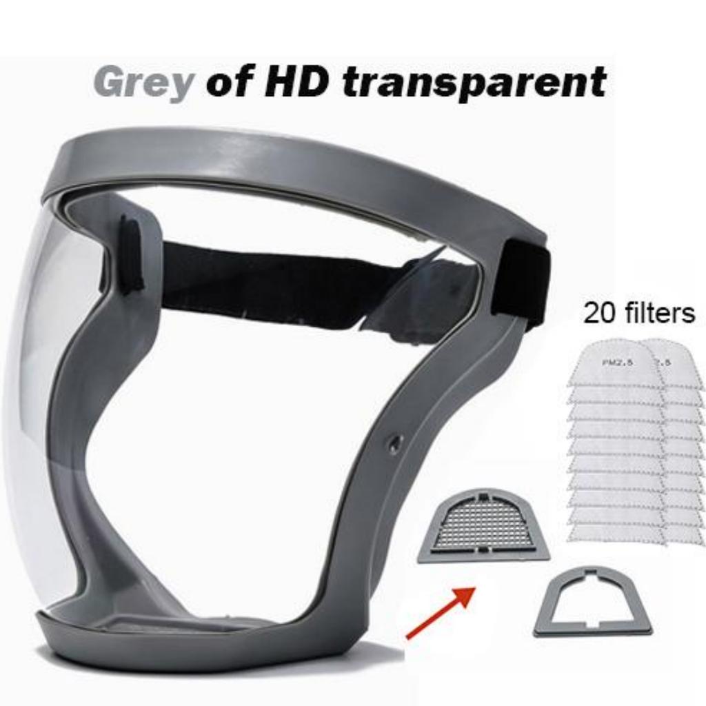 Ecran facial complet transparent Masca anti-aburire reutilizabila rezistenta la praf Ochelari de protectie HD Protectie bucatarie Masca anti-stropire cu filtre