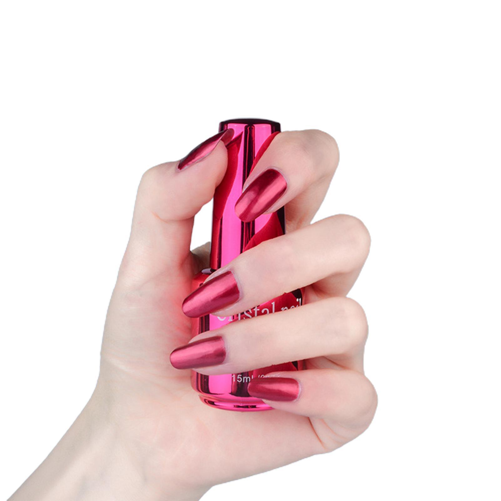 

Модный гель Oranments 20 мл, быстрый зеркальный эффект, лак для ногтей с эффектом металлик, прочный инструмент для сушки лака вино красного