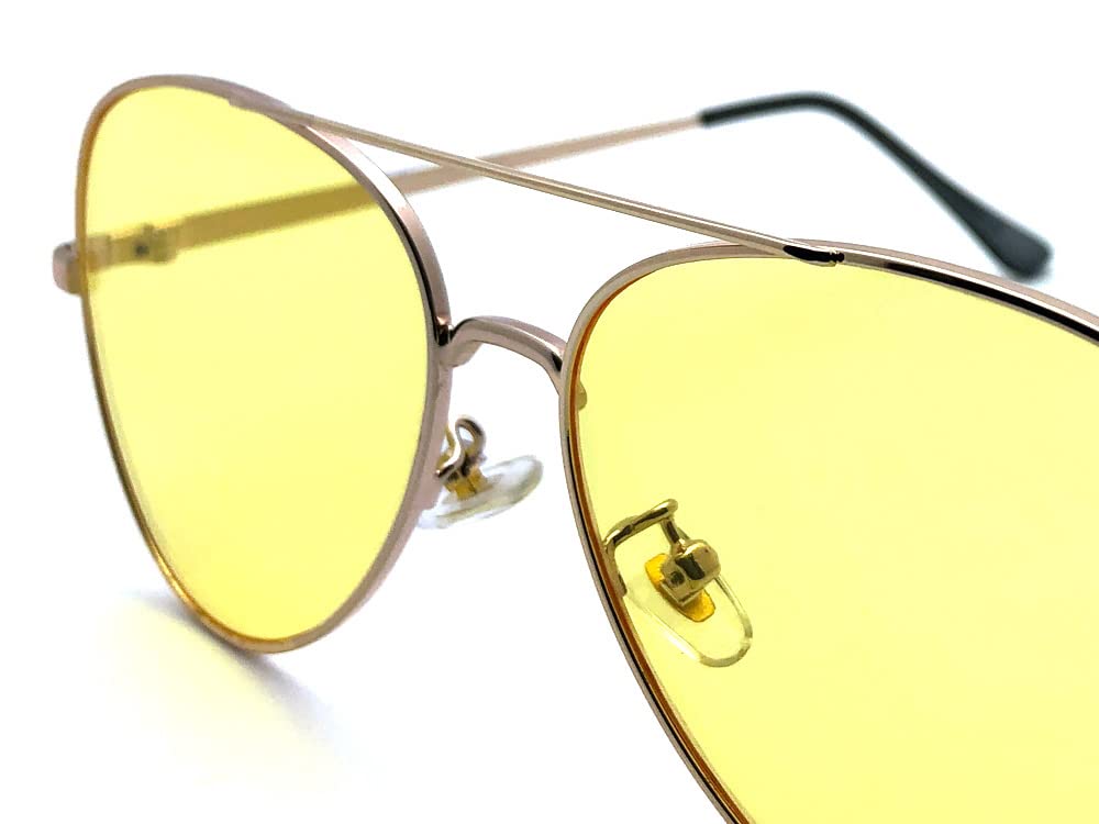 W BRIDGE TEARDROP SUNGLASS GOLD x LIGHT YELLOW [SPEED ADDICT]
