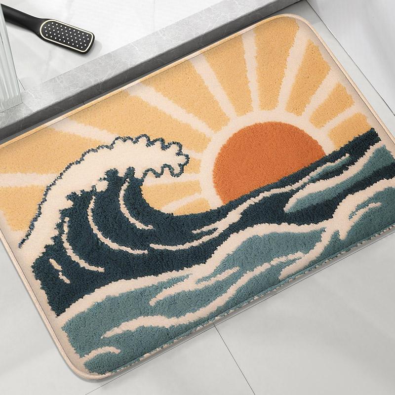 Underwater Fish Bathroom Anti Slip Floor Mat, Shower Room Small Carpet, Washbasin, Absorbent Foot Mat, Modern Decorative Mat
