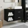 Bathroom Furniture Set 2 Pcs Black Oak Wood Based Material