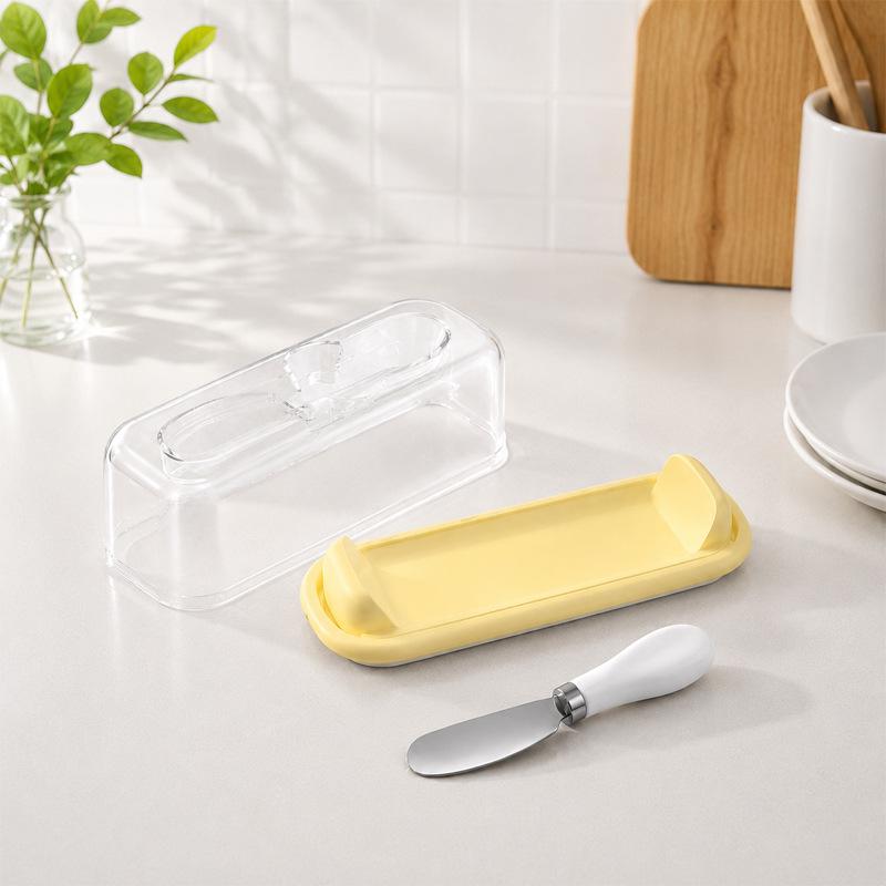 Butter box preservation box rectangular plastic container with knife cutting butter storage box storage and storage box