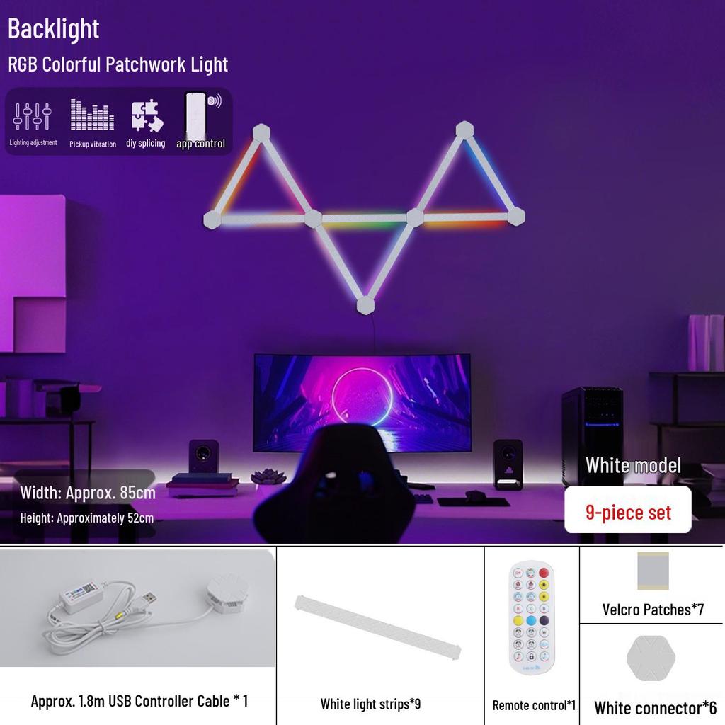 Smart RGB Constellation Light Panel: 3D Sound-Reactive Color Lamp for E-Sports, Wall or Bedroom Atmosphere.