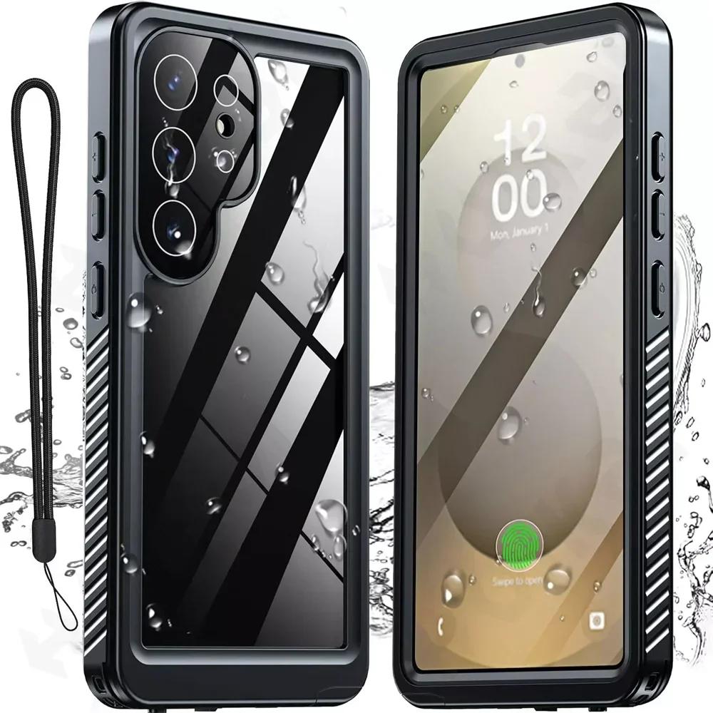 Custodia Impermeabile per Samsung Galaxy S25 S24 S23 S22 Ultra FE A55 A35 A54 4G 5G IP68 Scatola con Guscio in Alluminio 4G 5G Nuoto Telefono di Lusso