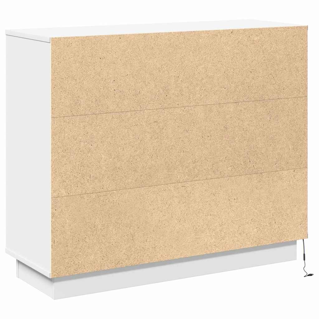 LED Sideboard Weiß 90 x 32 x 75 cm Spanplatte