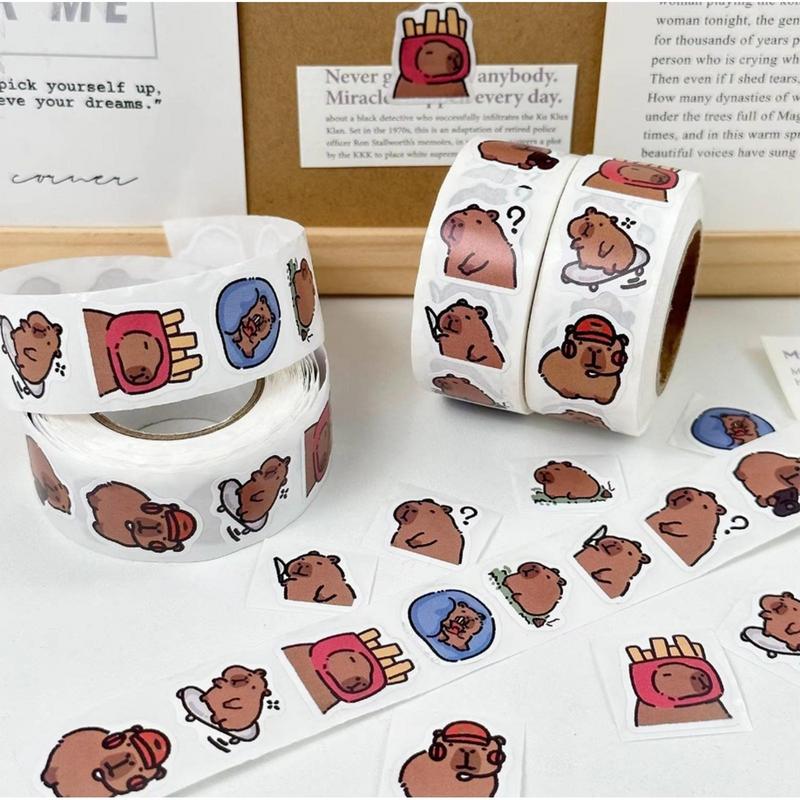Capybara Aufkleber Für Flaschen Selbstklebende Stickerrolle Für Scrapbooking Capybara Tiere Selbstklebender Aufkleber Für Bücher Kisten