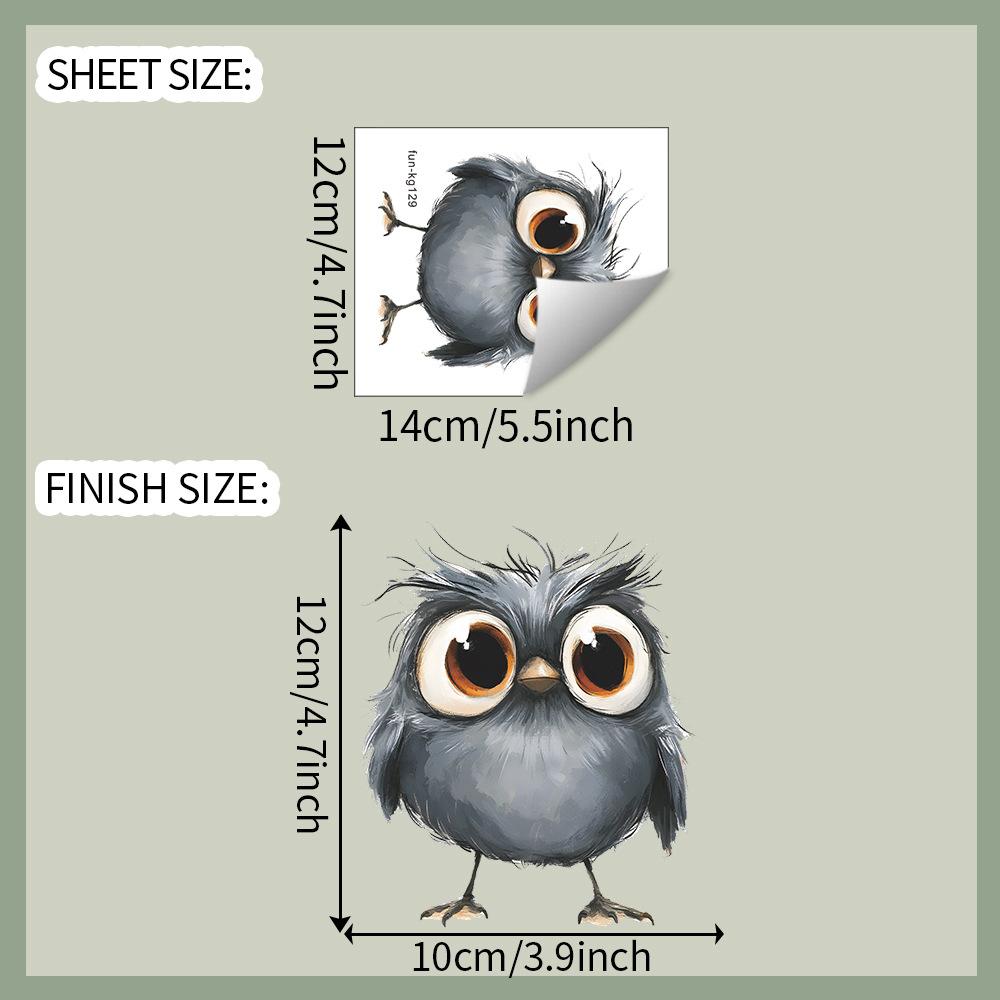 

Hand Painted Cartoon Owl Switch Plate Sticker for Bedroom Living Room Background Wall Decor Removable Decal 12x14cm різнокольоровий