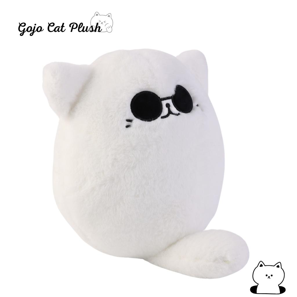 Pluszowa poduszka kot Gojo 30 cm Gorący anime kot w okularach Pluszowe zabawki Zwierzątka wypchane Lalka Wystrój domu Prezent urodzinowy dla dzieci