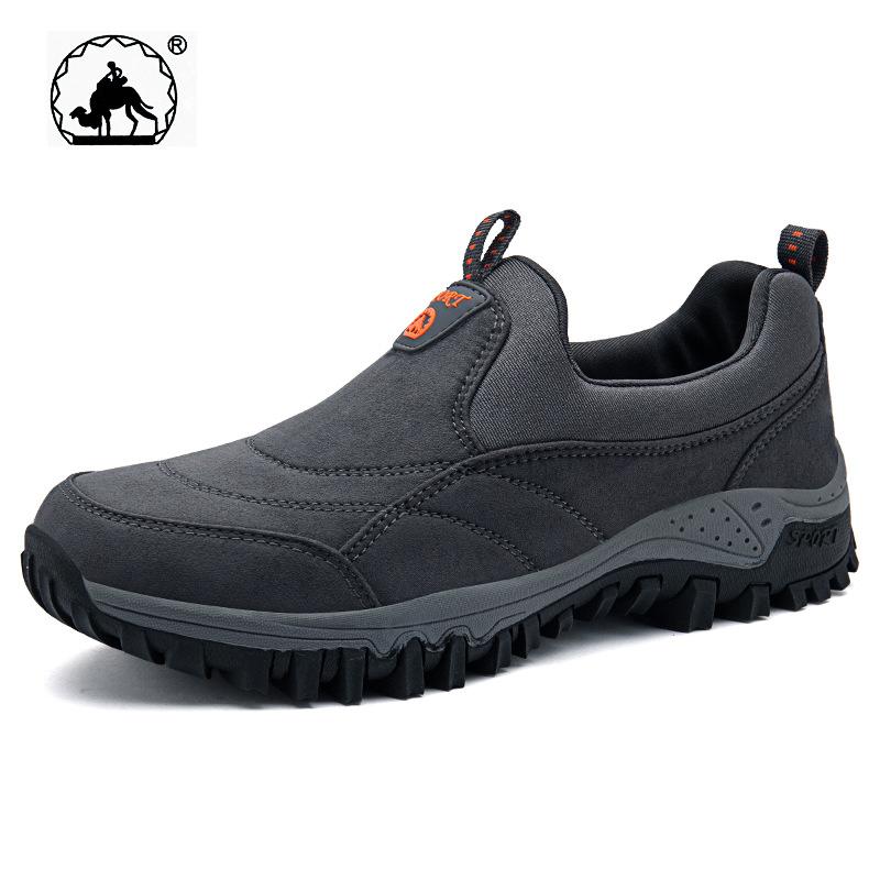 

New foreign trade men s shoes casual outdoor shoes cover feet sports mountaineering shoes one pedal travel hiking shoes big 46 серый